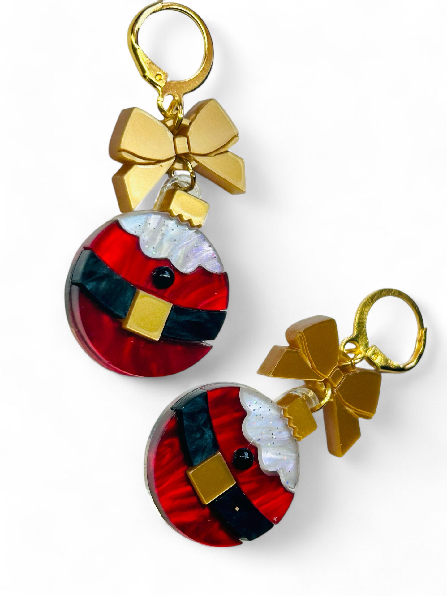 NEW! Orecchini "I PICCOLINI" - Palline Natalizie - Babbo Natale con Fiocco