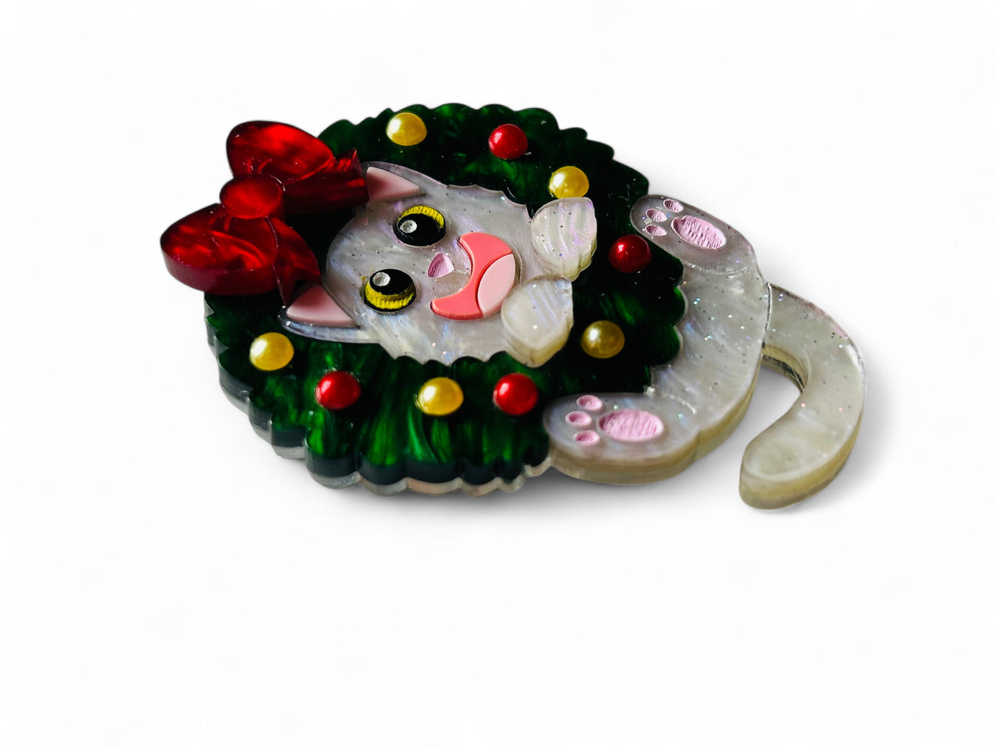 Meowy Christmas - Gatto Incastrato nella Ghirlanda Natalizia