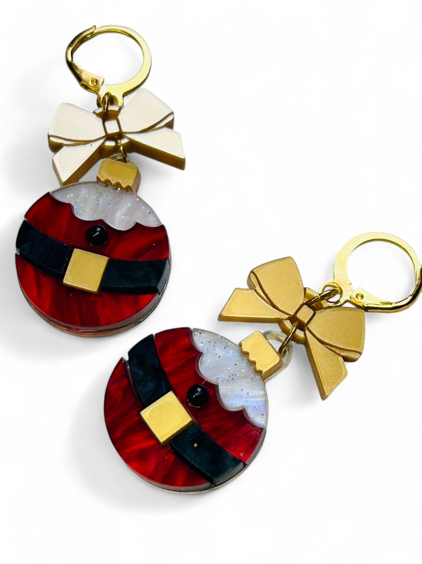 NEW! Orecchini "I PICCOLINI" - Palline Natalizie - Babbo Natale con Fiocco