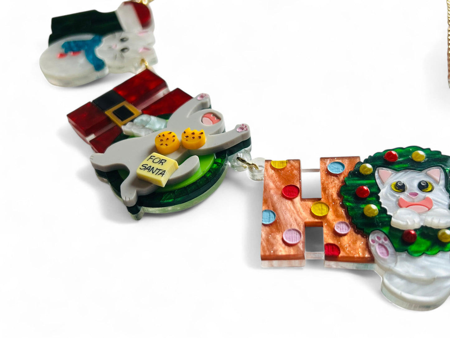 Meowy Christmas - Collana HO HO HO con Gatti