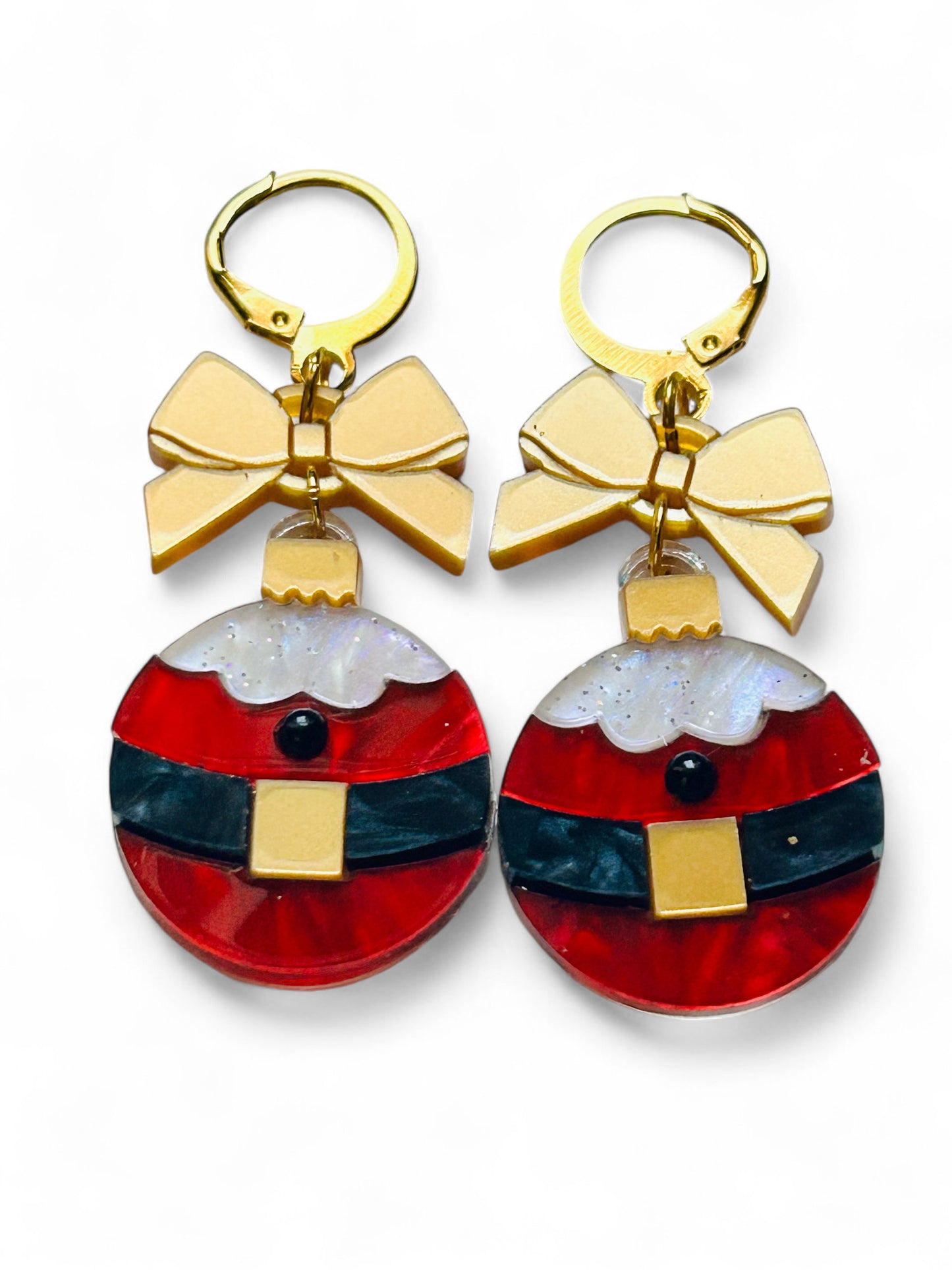 NEW! Orecchini "I PICCOLINI" - Palline Natalizie - Babbo Natale con Fiocco
