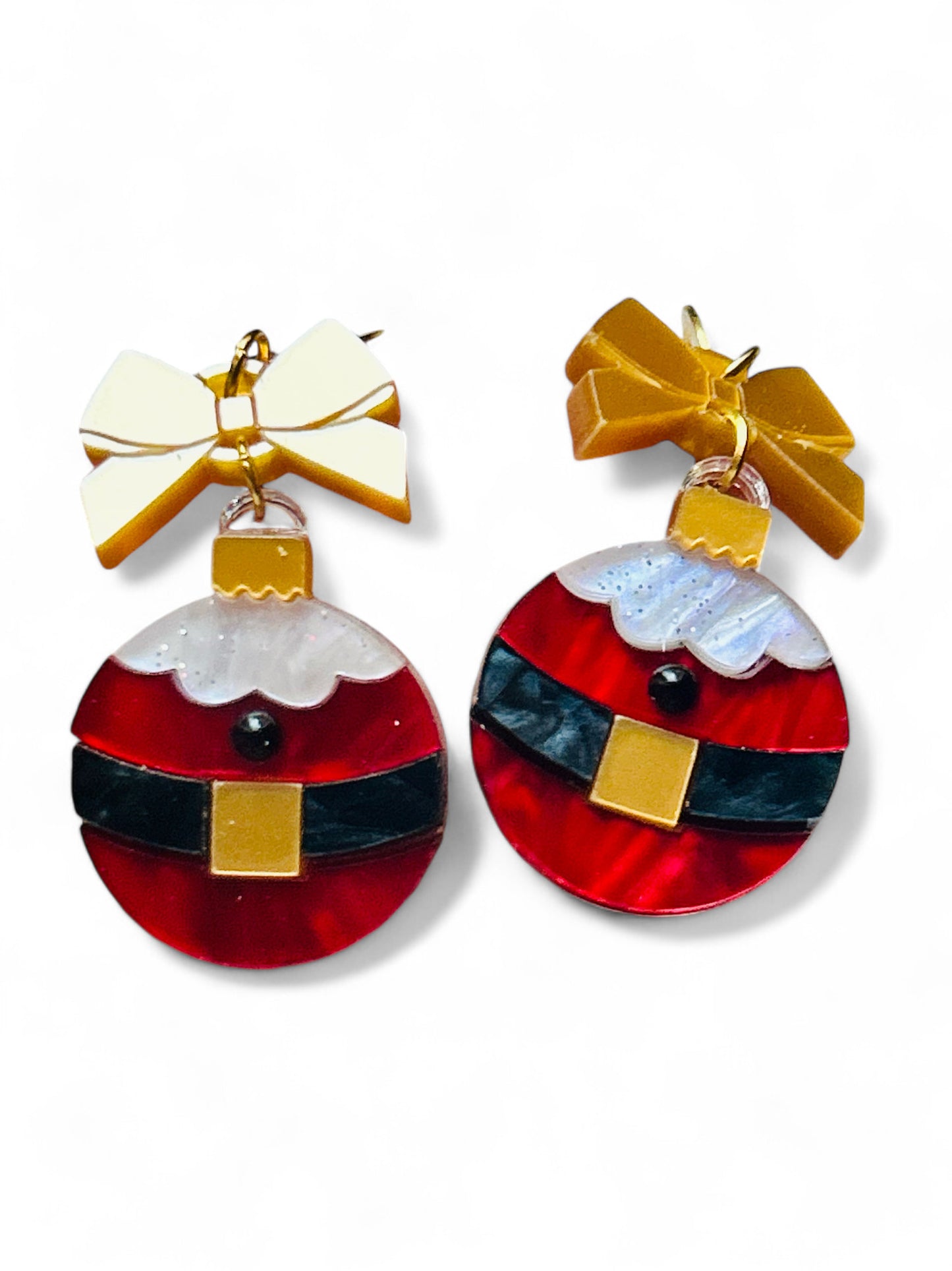 NEW! Orecchini "I PICCOLINI" - Palline Natalizie - Babbo Natale con Fiocco