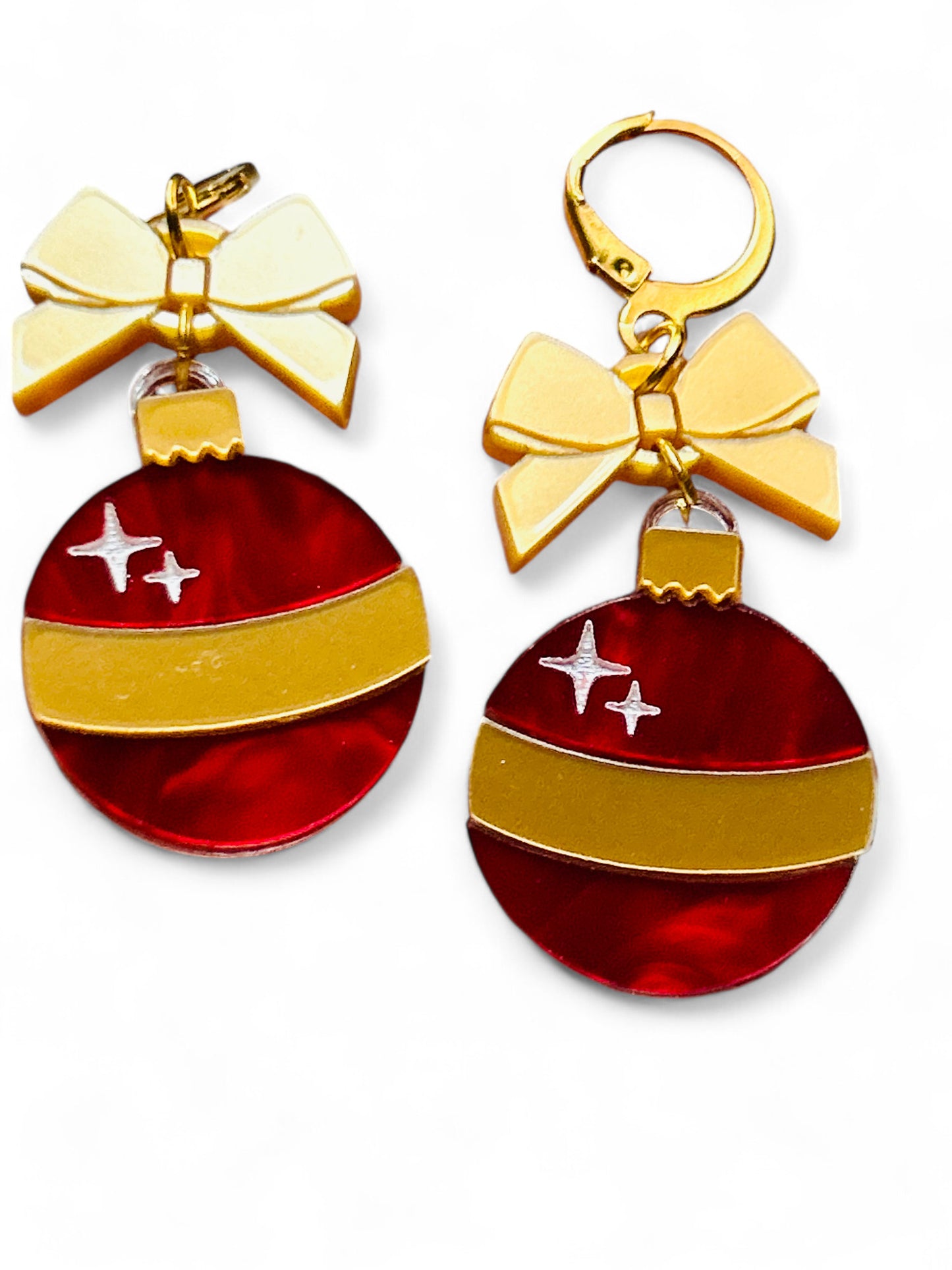 NEW! Orecchini "I PICCOLINI" - Palline Natalizie - Pallina Rossa e Oro