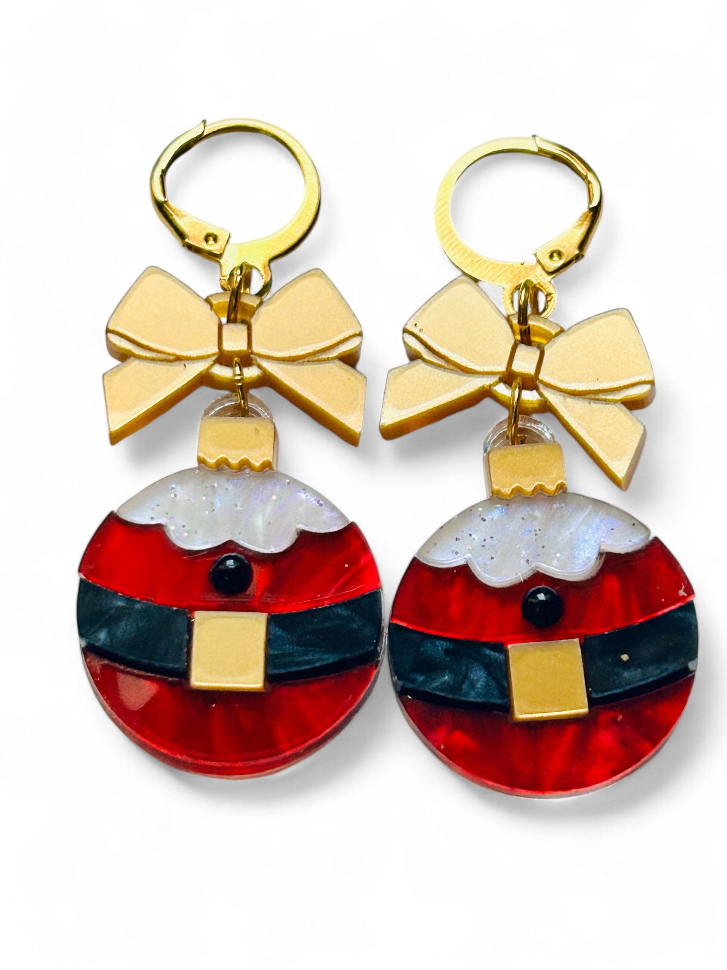 NEW! Orecchini "I PICCOLINI" - Palline Natalizie - Babbo Natale con Fiocco