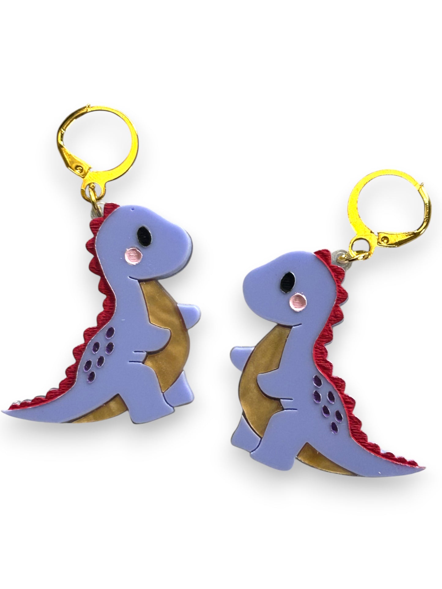 NEW! "THE LITTLE ONES" Earrings - Mini Purple Dinosaurs