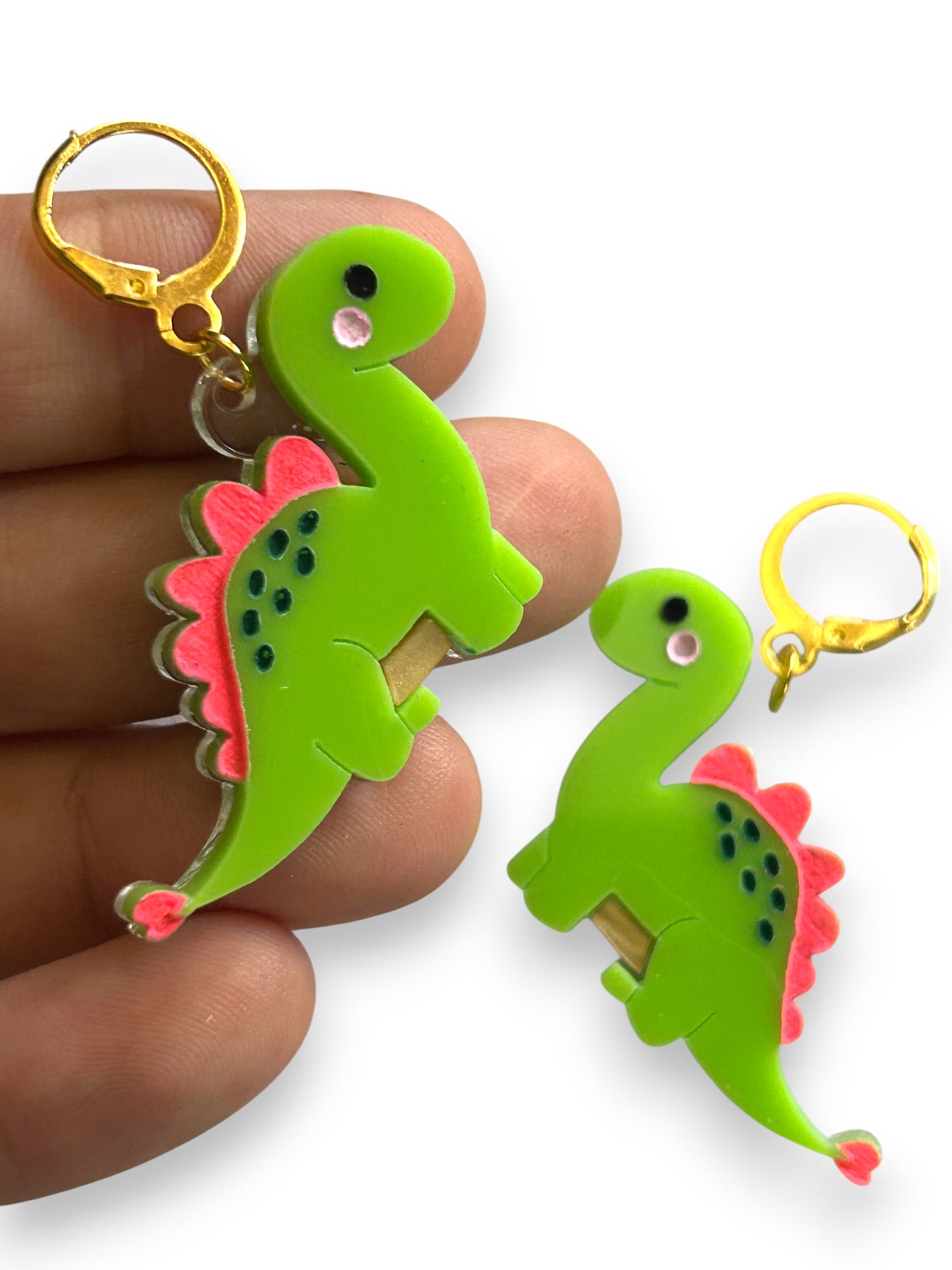 NEW! "I PICCOLINI" Earrings - Light Green Mini Dinosaurs