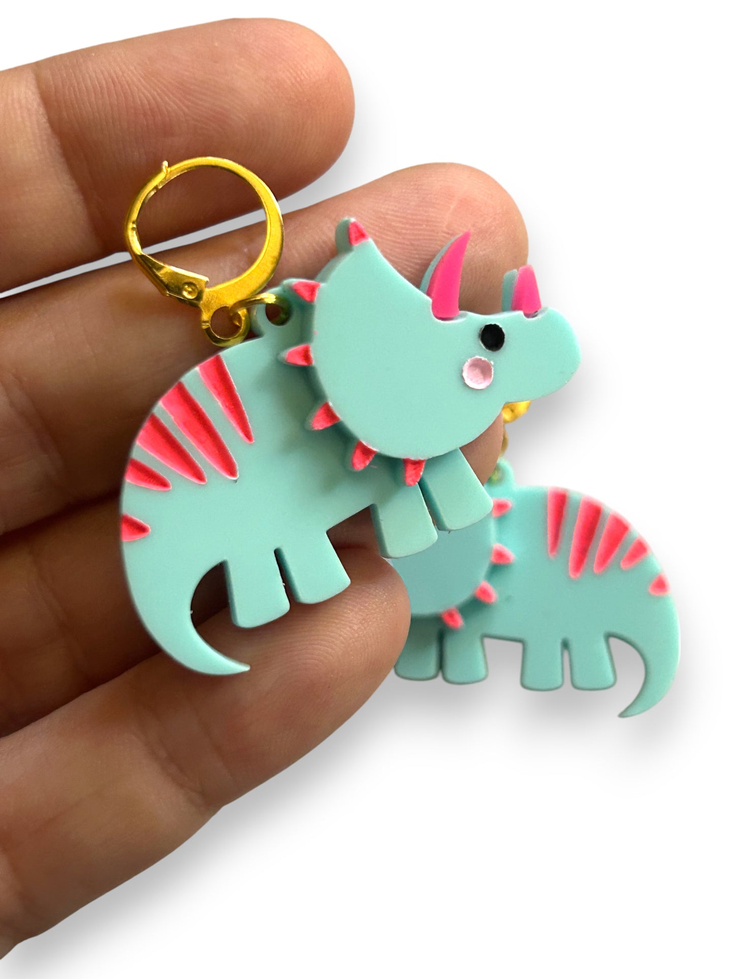 NEW! "THE LITTLE ONES" Earrings - Mini Candy Blue Dinosaurs