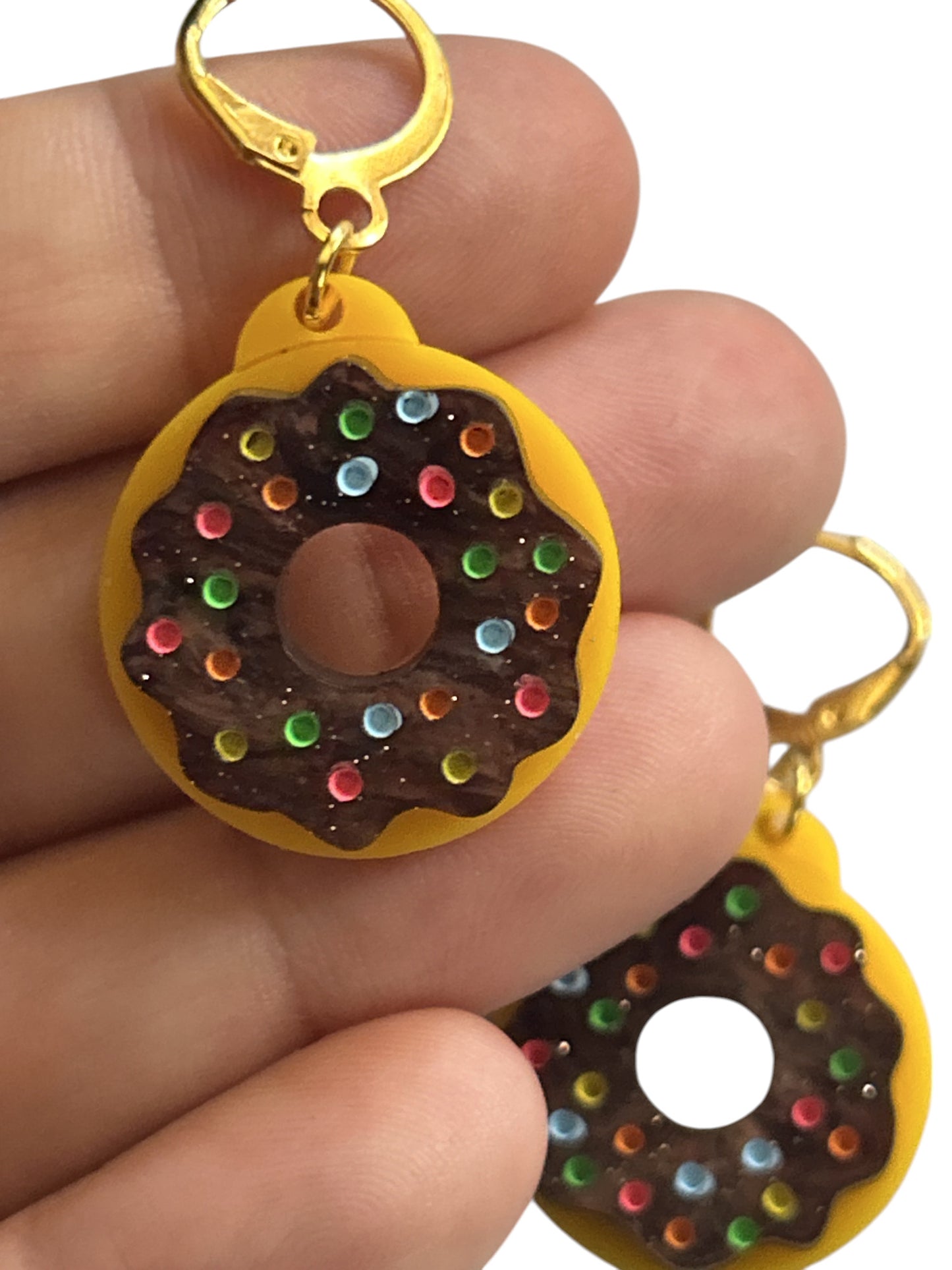 NEW! Orecchini "I PICCOLINI" - Mini Ciambelle con Glassa Marrone Glitter