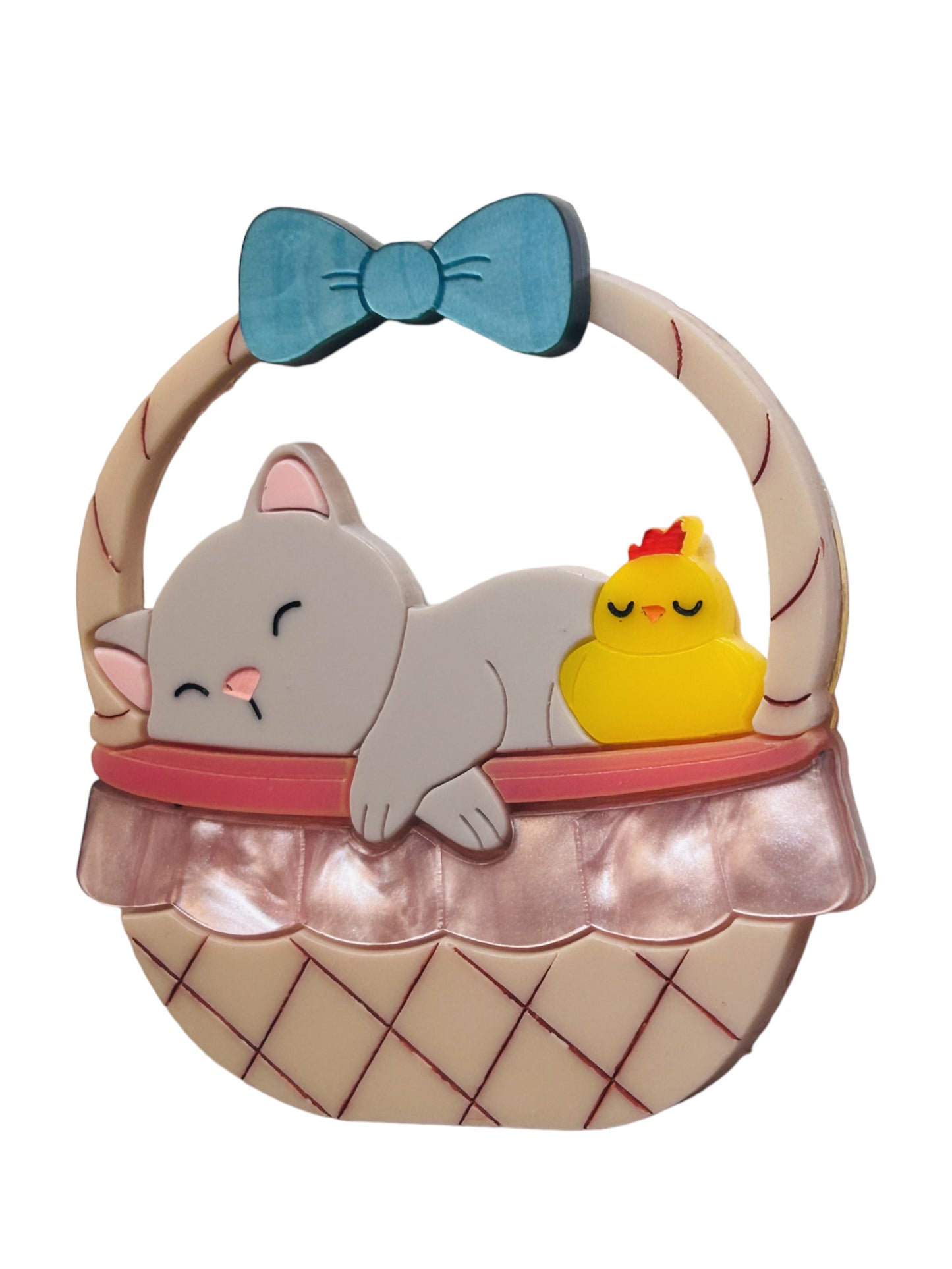 Pasqua - Gatto e Pulcino nel Cestino