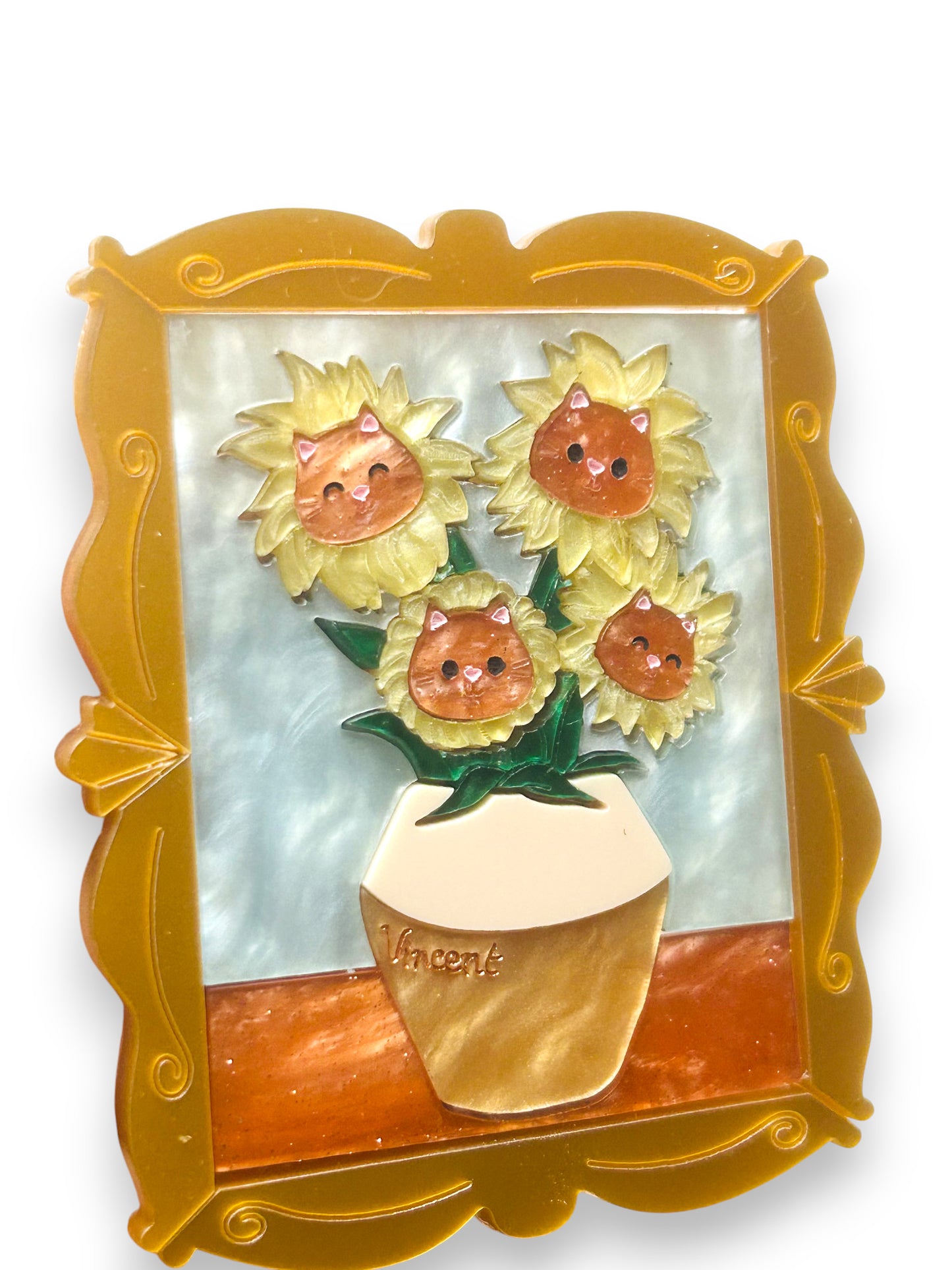 Gatti nell'Arte - Quadro Gatti Girasoli