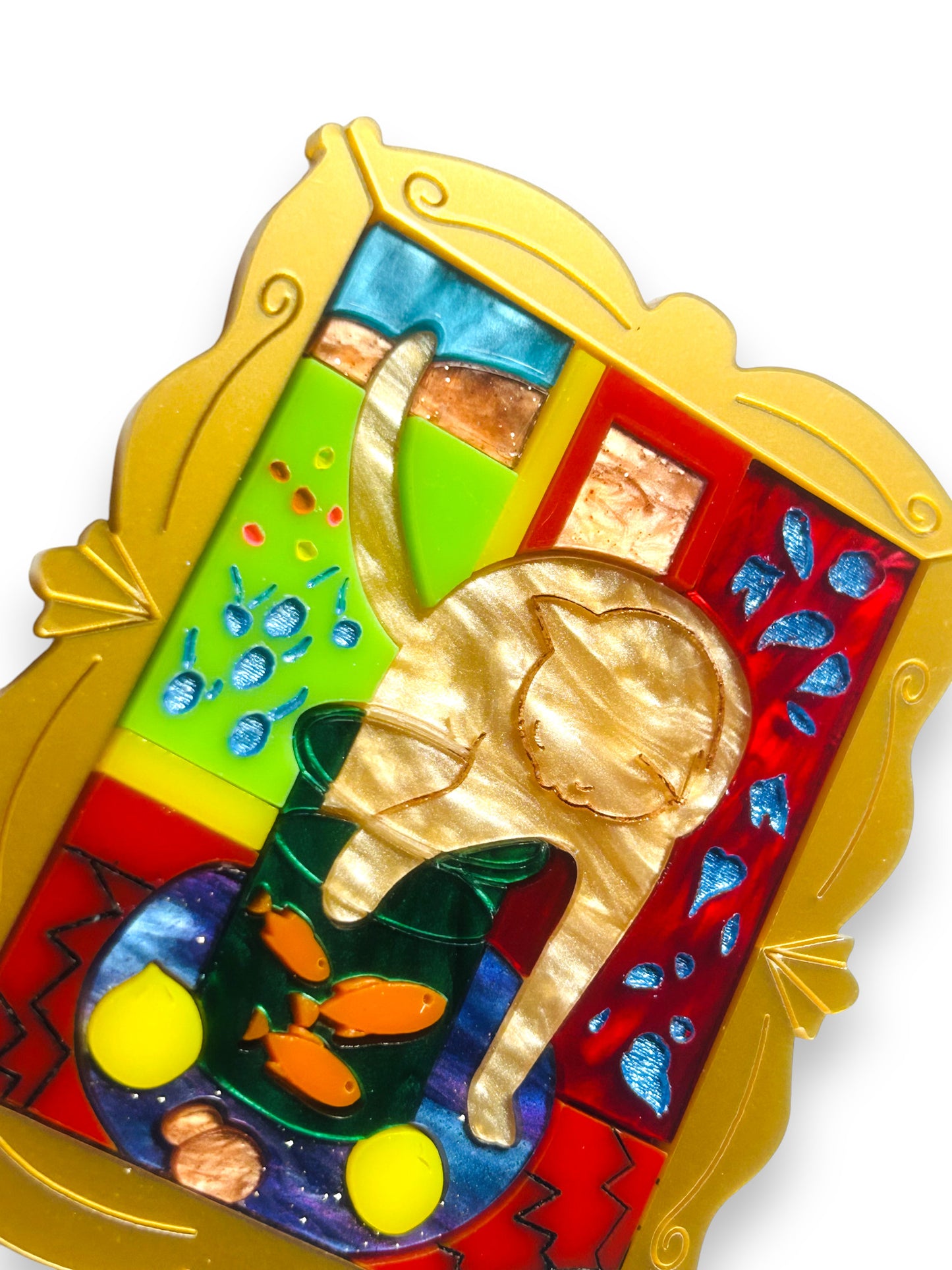 Gatti nell'Arte - Quadro Pesci Rossi e Gatto