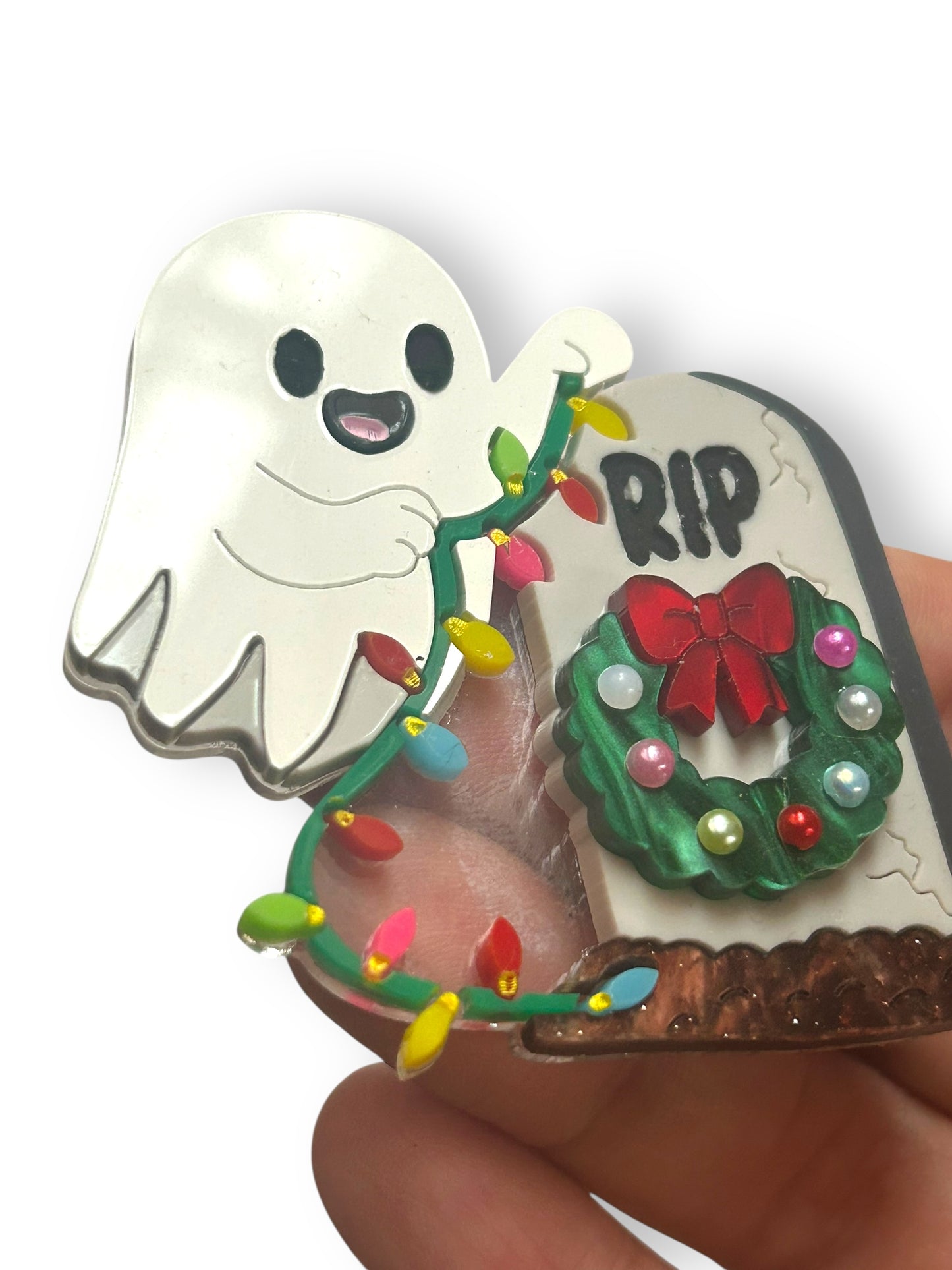 Spooky Christmas - Spilla Fantasma che Addobba Lapide