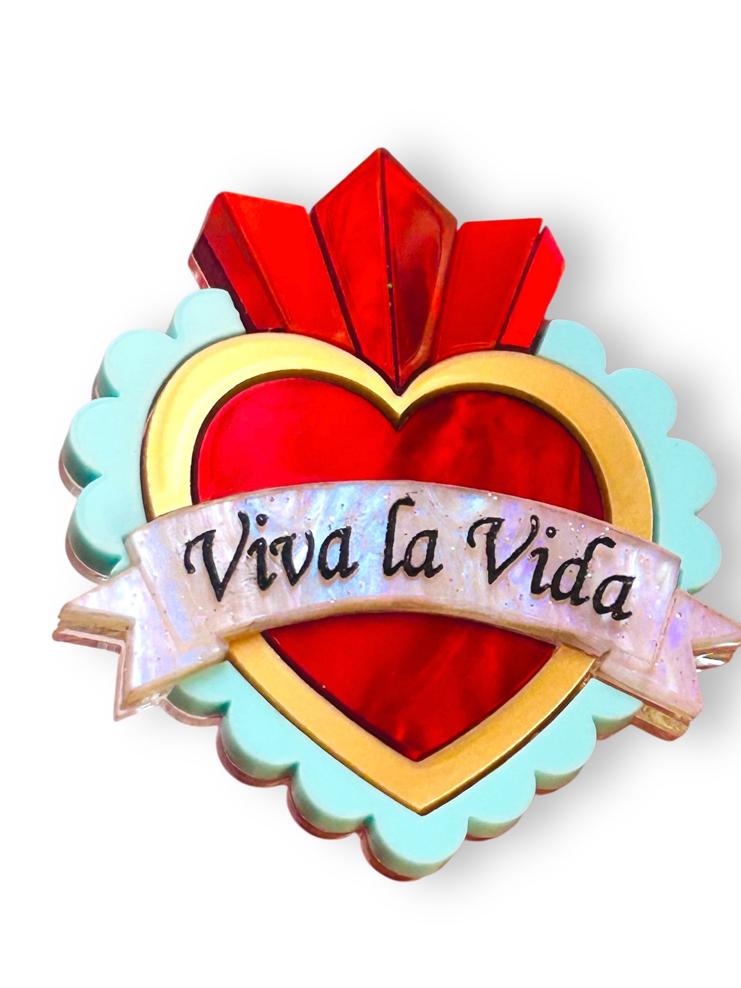 Mexico Lindo Y Querido - Spilla Cuore Sacro "Viva la Vida"