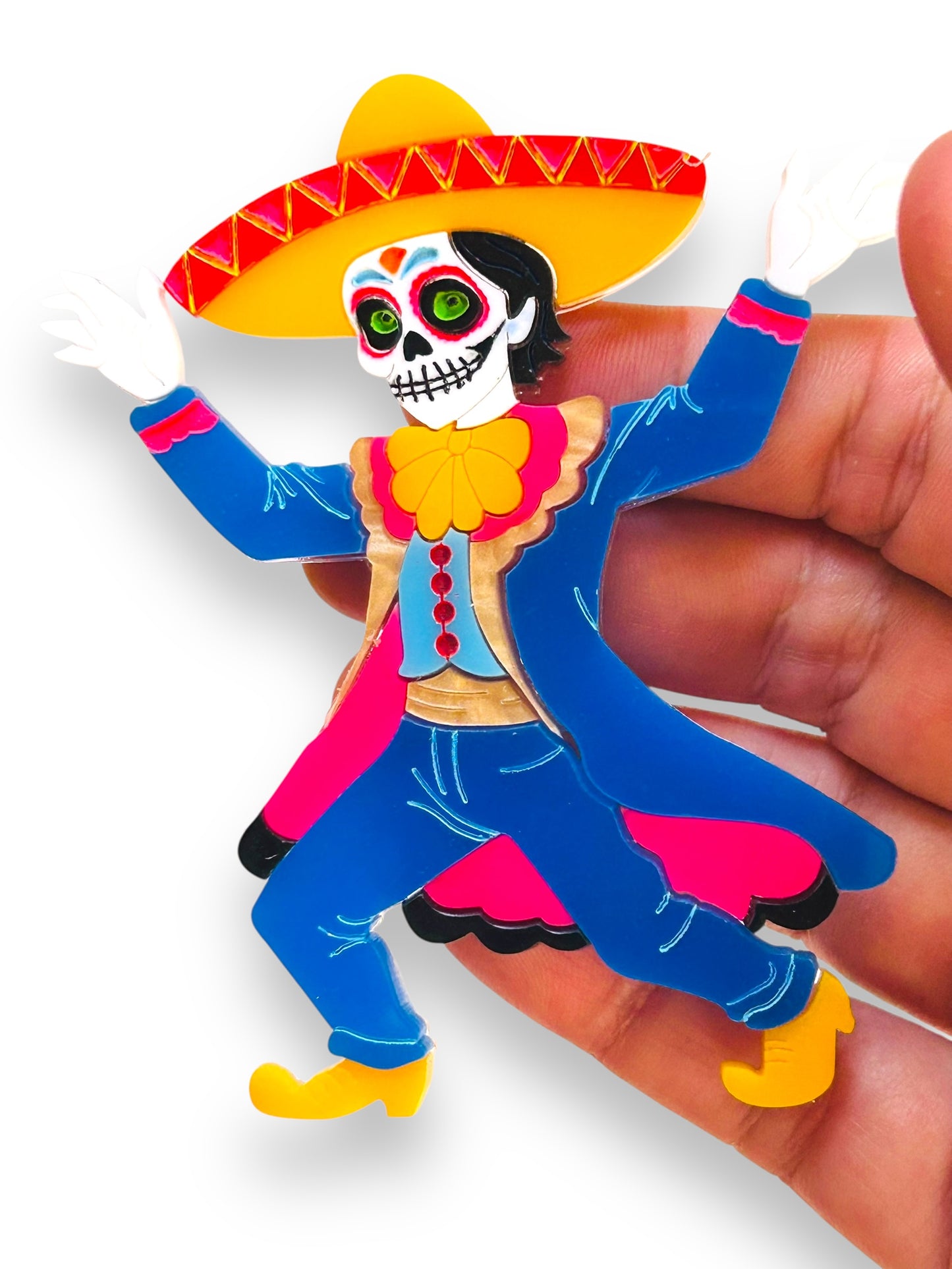 Mexico Lindo Y Querido - Spilla Calavera Catrino Ballerino