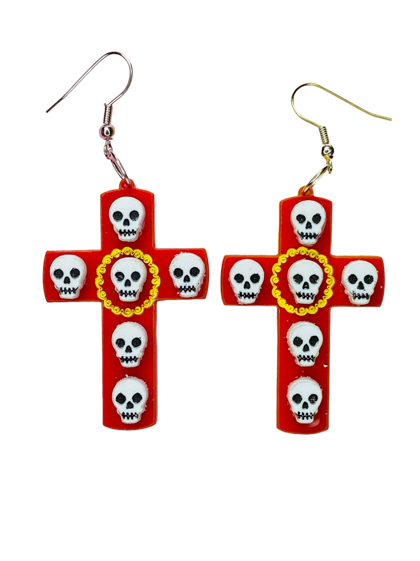 Dia de Los Muertos - Orecchini Croce con Teschietti