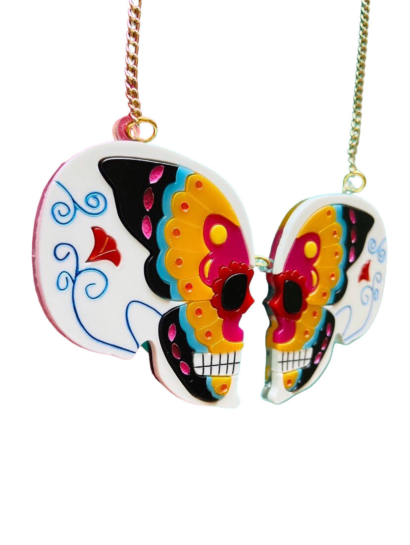 Dia de Los Muertos - Collana Teschio Calavera Farfalla
