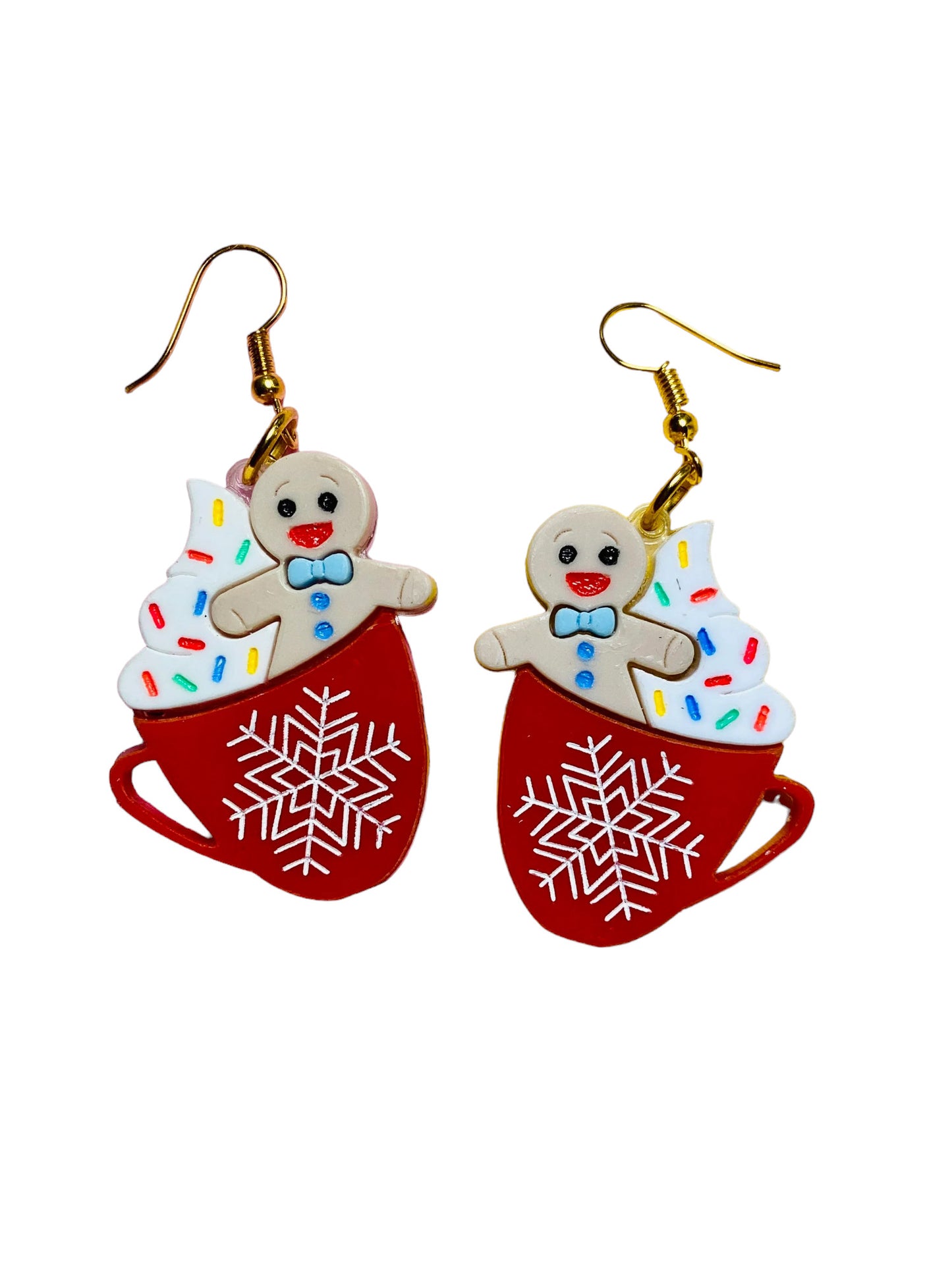 Winter Wonderland - Orecchini Tazza Gingerbread + Marshmallows