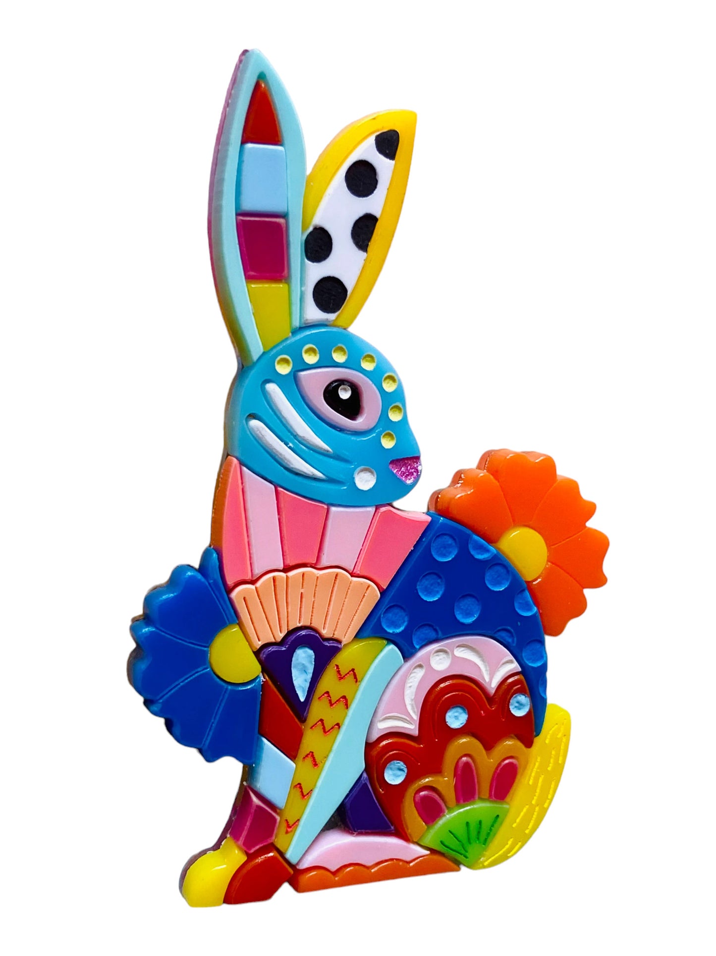 Arte Messicana - Alebrije Coniglio con Fiori