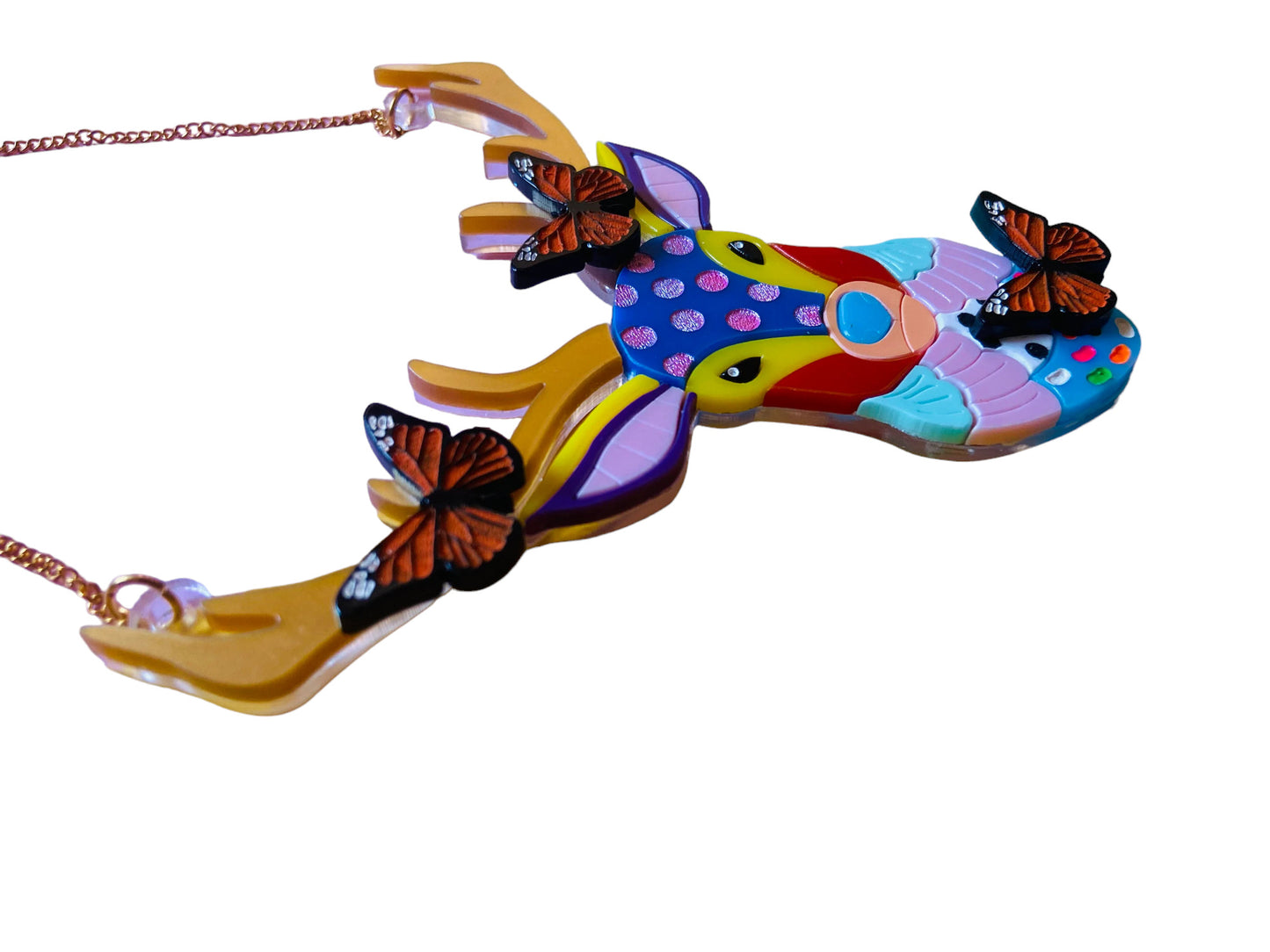 Arte Messicana - Collana Alebrije Cervo con Farfalle