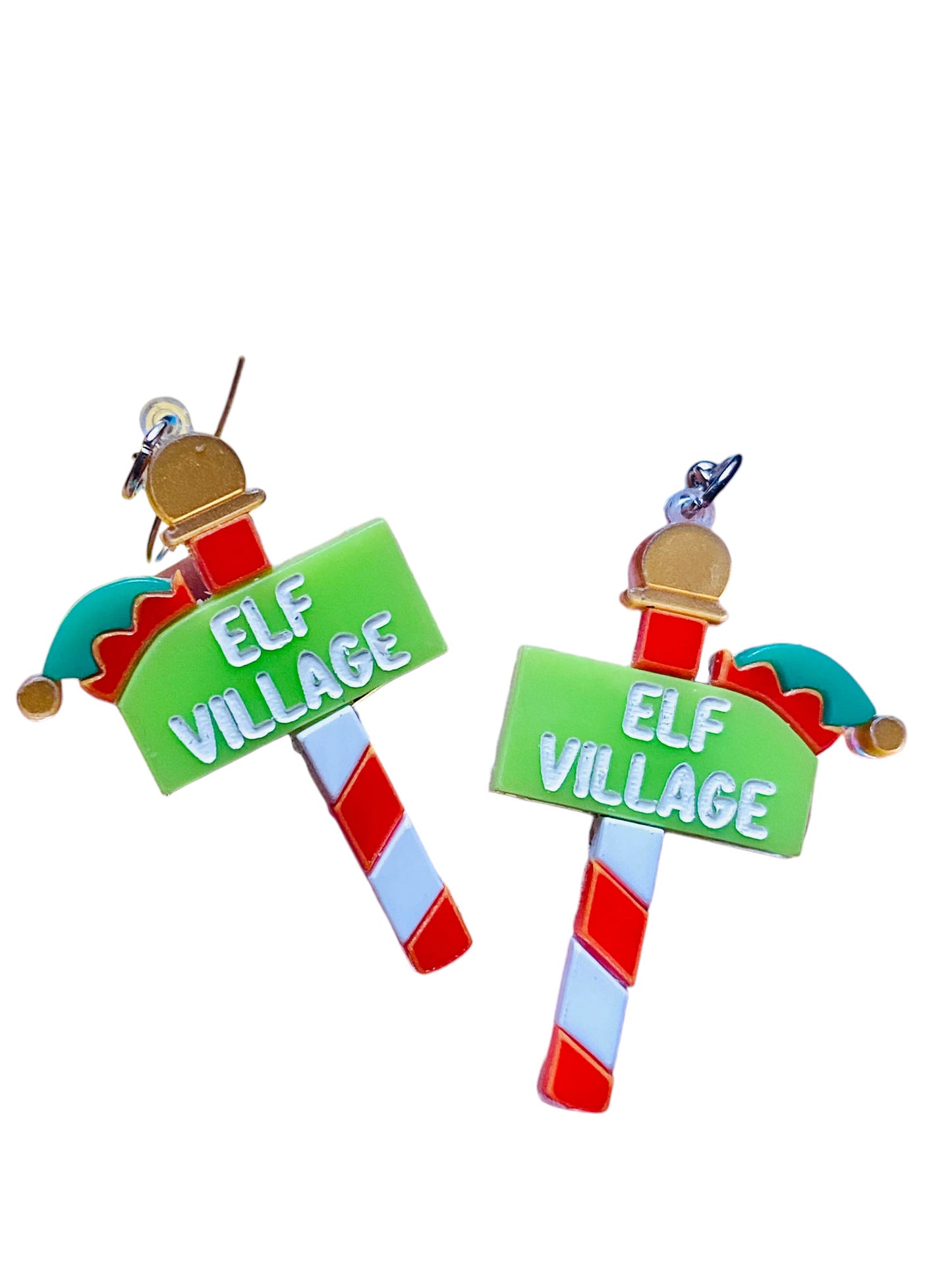 Winter Wonderland - Orecchini Cartello Elf Village