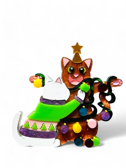 Meowy Christmas - Gatto Decorato da Albero di Natale