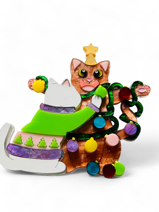 Meowy Christmas - Gatto Decorato da Albero di Natale