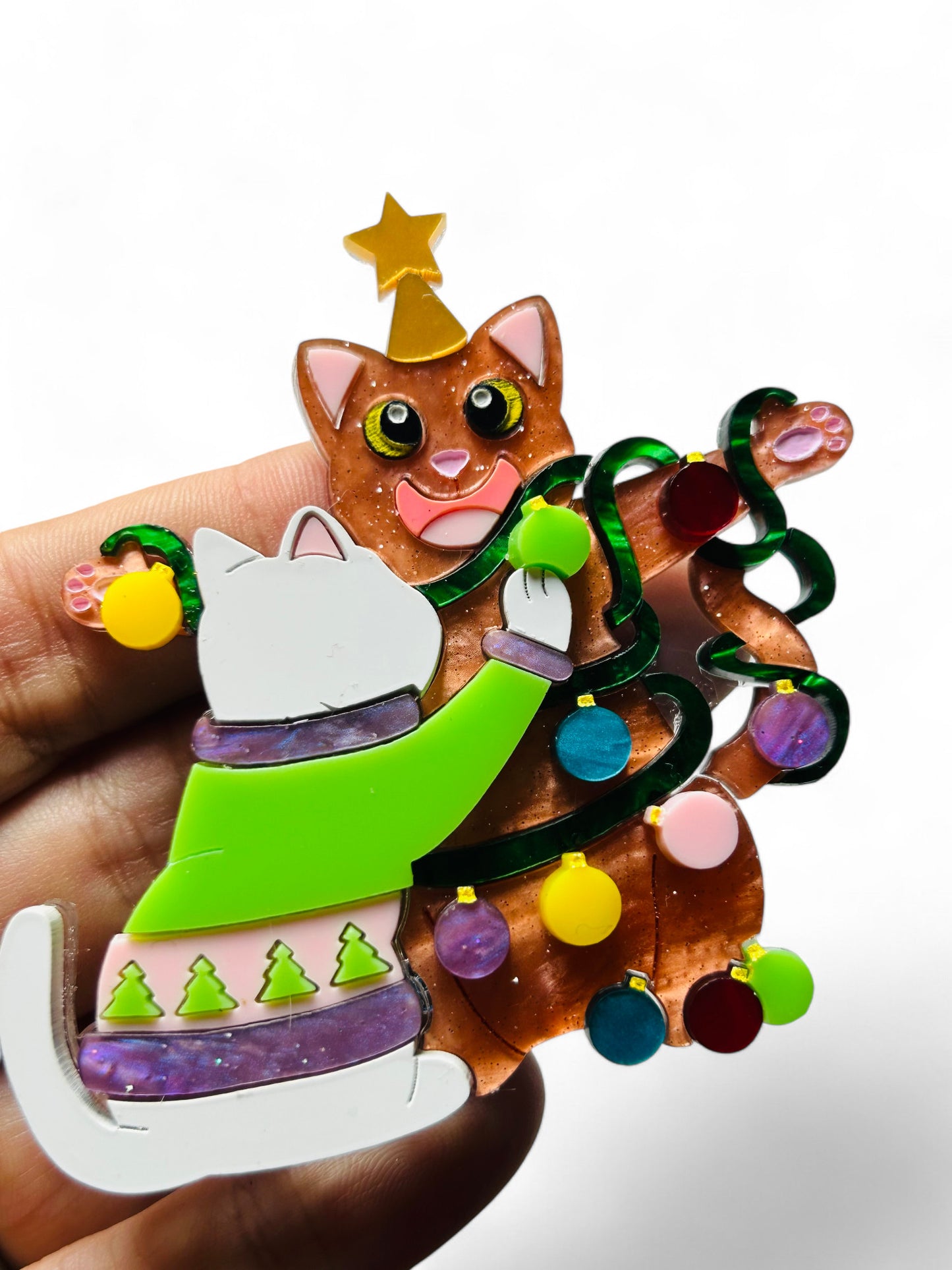 Meowy Christmas - Gatto Decorato da Albero di Natale