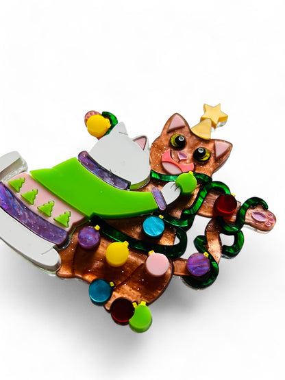 Meowy Christmas - Gatto Decorato da Albero di Natale