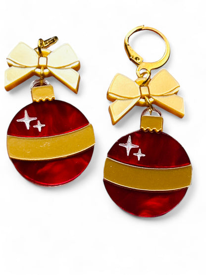 NEW! Orecchini "I PICCOLINI" - Palline Natalizie - Pallina Rossa e Oro