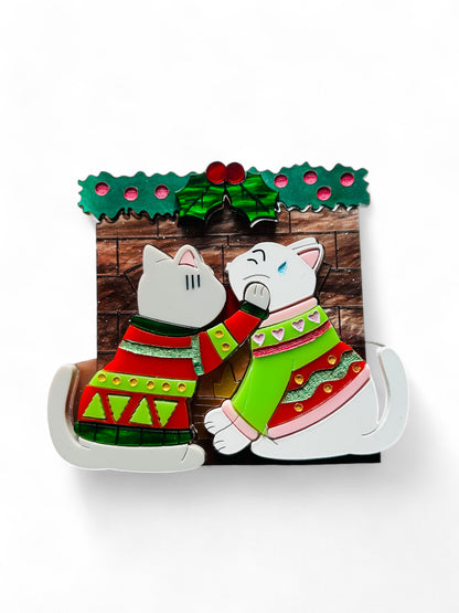 Meowy Christmas - Gatti Coccoloni Davanti al Camino