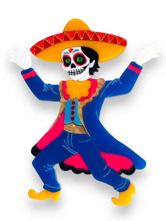 Mexico Lindo Y Querido - Spilla Calavera Catrino Ballerino
