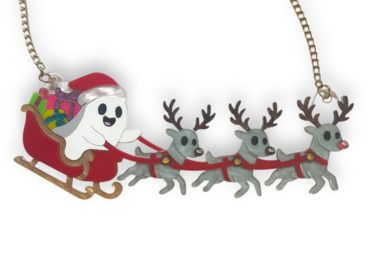 Spooky Christmas  - Collana Fantasma con Slitta e Renne