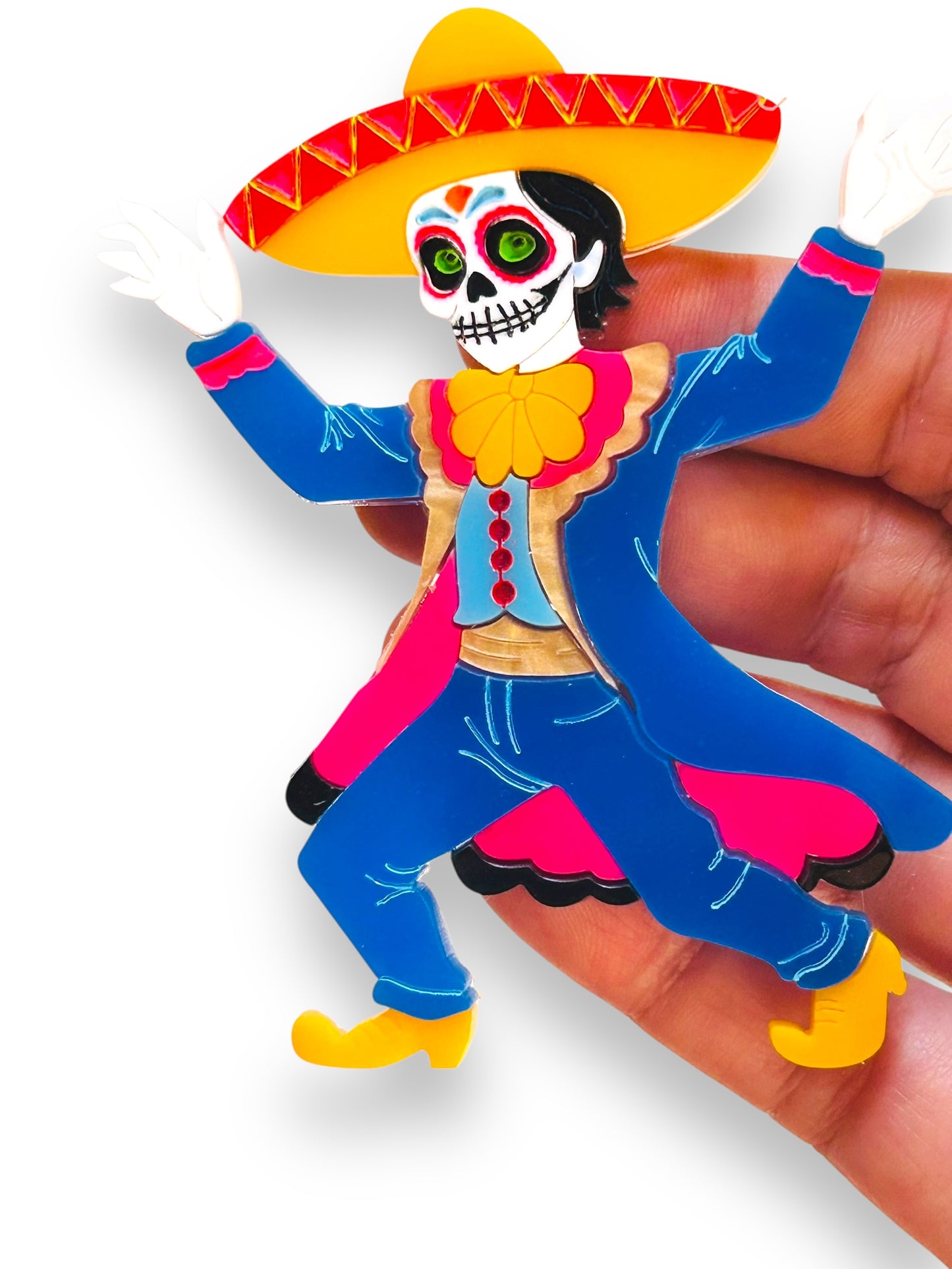 Mexico Lindo Y Querido - Spilla Calavera Catrino Ballerino