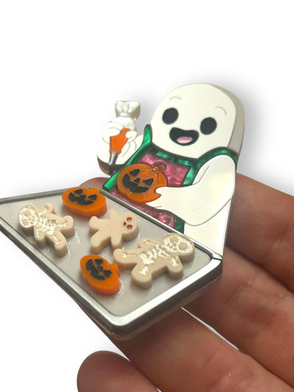 Spooky Christmas  - Spilla Fantasma che Farcisce i Biscotti