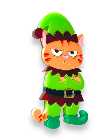 Meowy Christmas - Spilla Gatto Elfo Natalizio