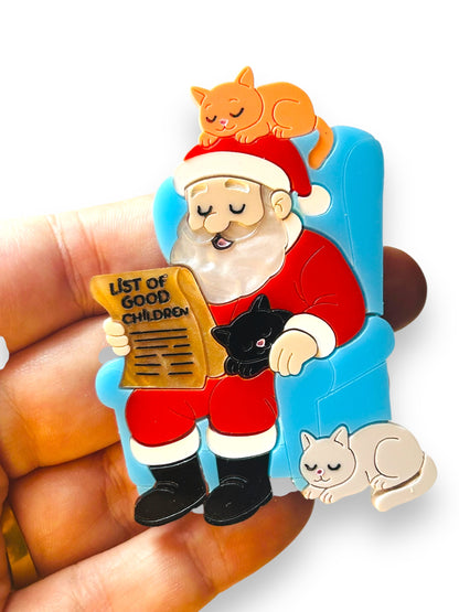 Meowy Christmas - Spilla Babbo Natale con Gattini