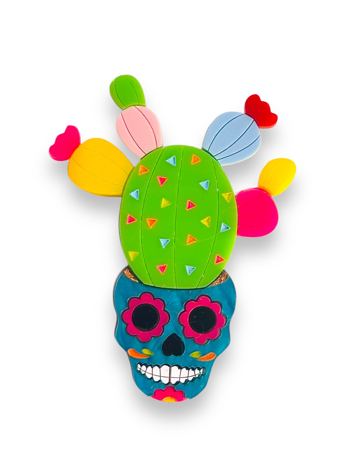 Mexico Lindo Y Querido - Spilla Alebrije Cactus con Vaso Teschio