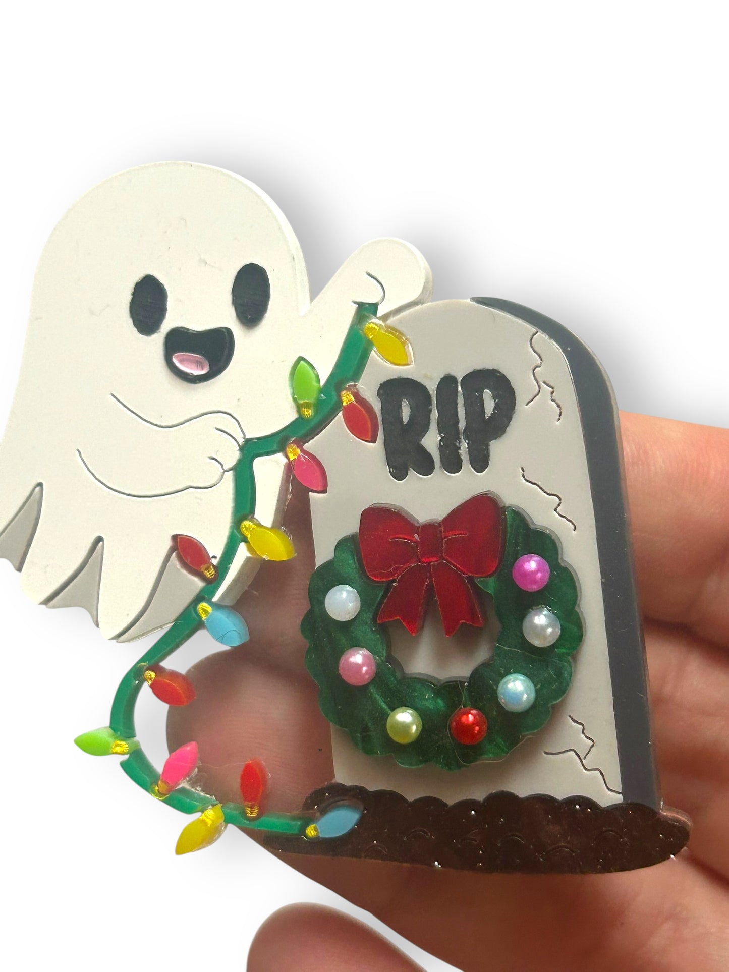 Spooky Christmas  - Spilla Fantasma che Addobba Lapide