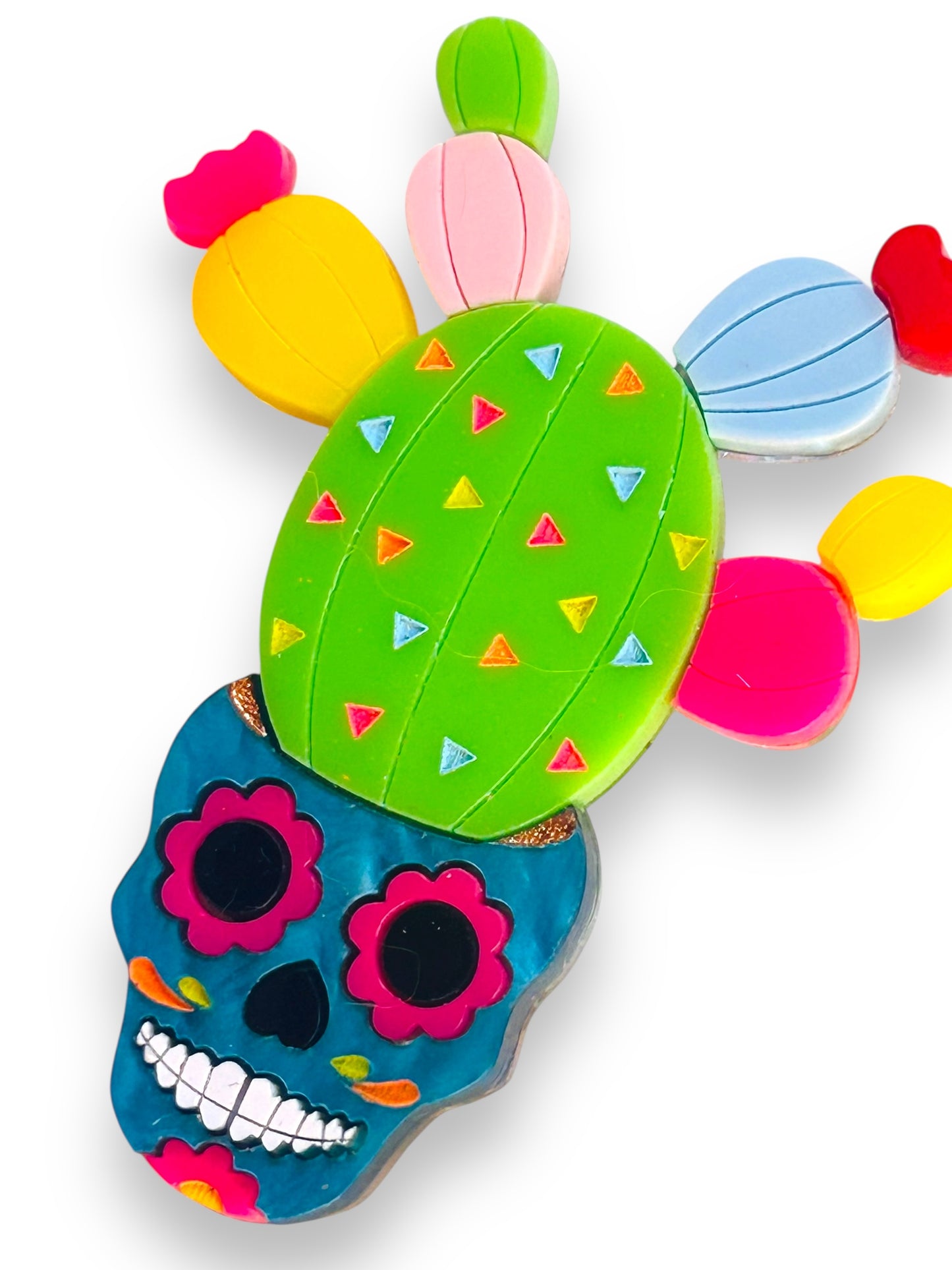 Mexico Lindo Y Querido - Spilla Alebrije Cactus con Vaso Teschio