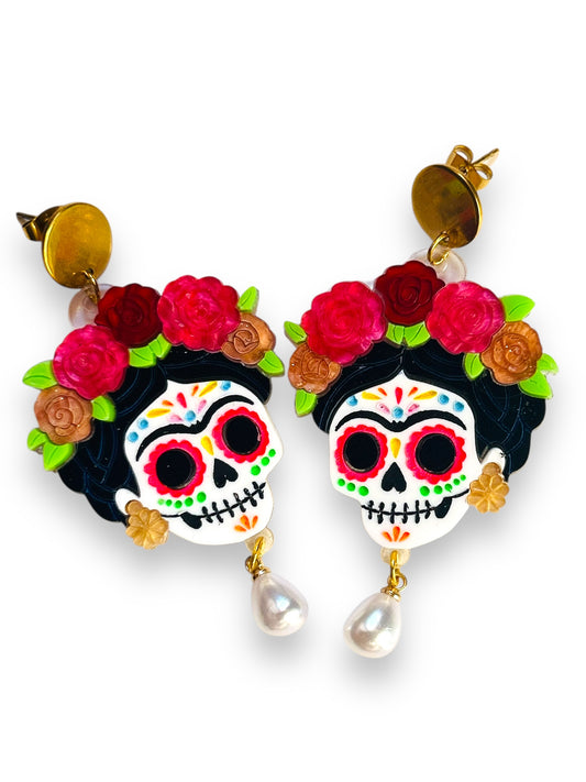 Mexico Lindo Y Querido - Orecchini Frida Kahlo Calavera
