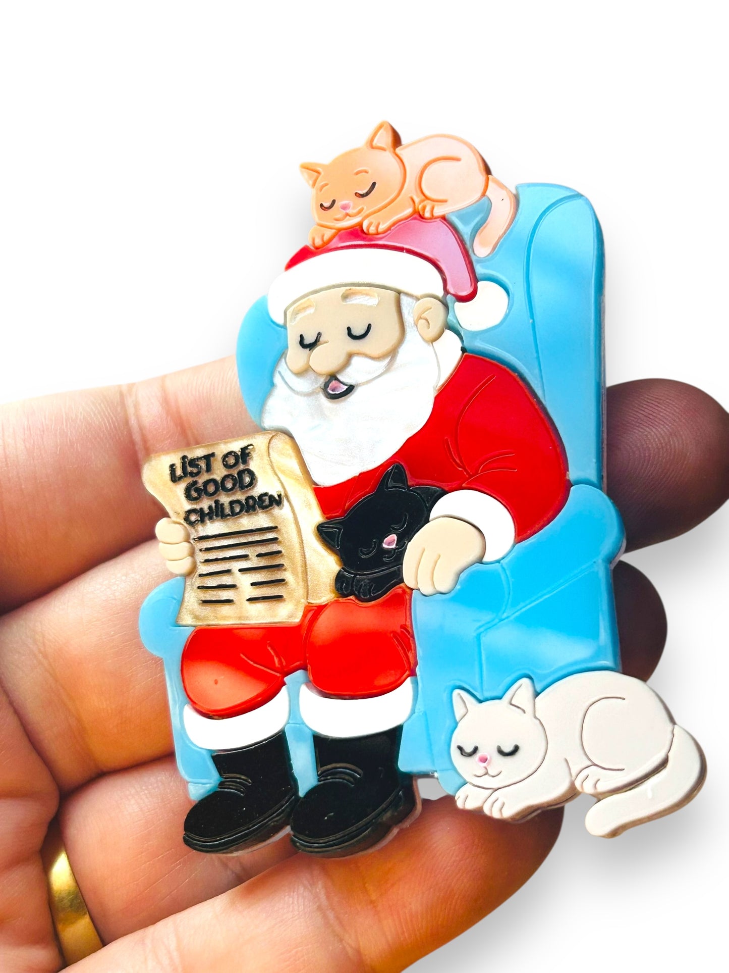 Meowy Christmas - Spilla Babbo Natale con Gattini