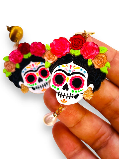 Mexico Lindo Y Querido - Orecchini Frida Kahlo Calavera