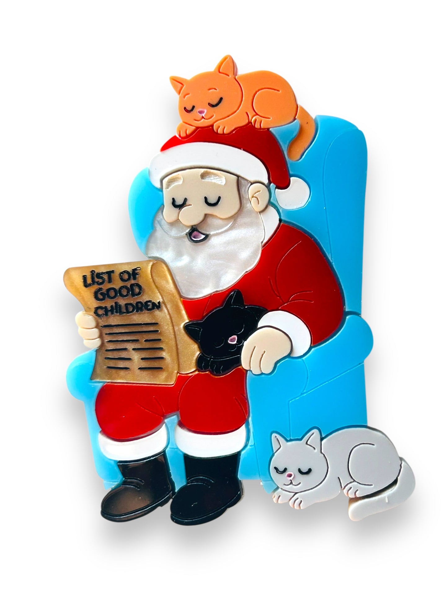Meowy Christmas - Spilla Babbo Natale con Gattini
