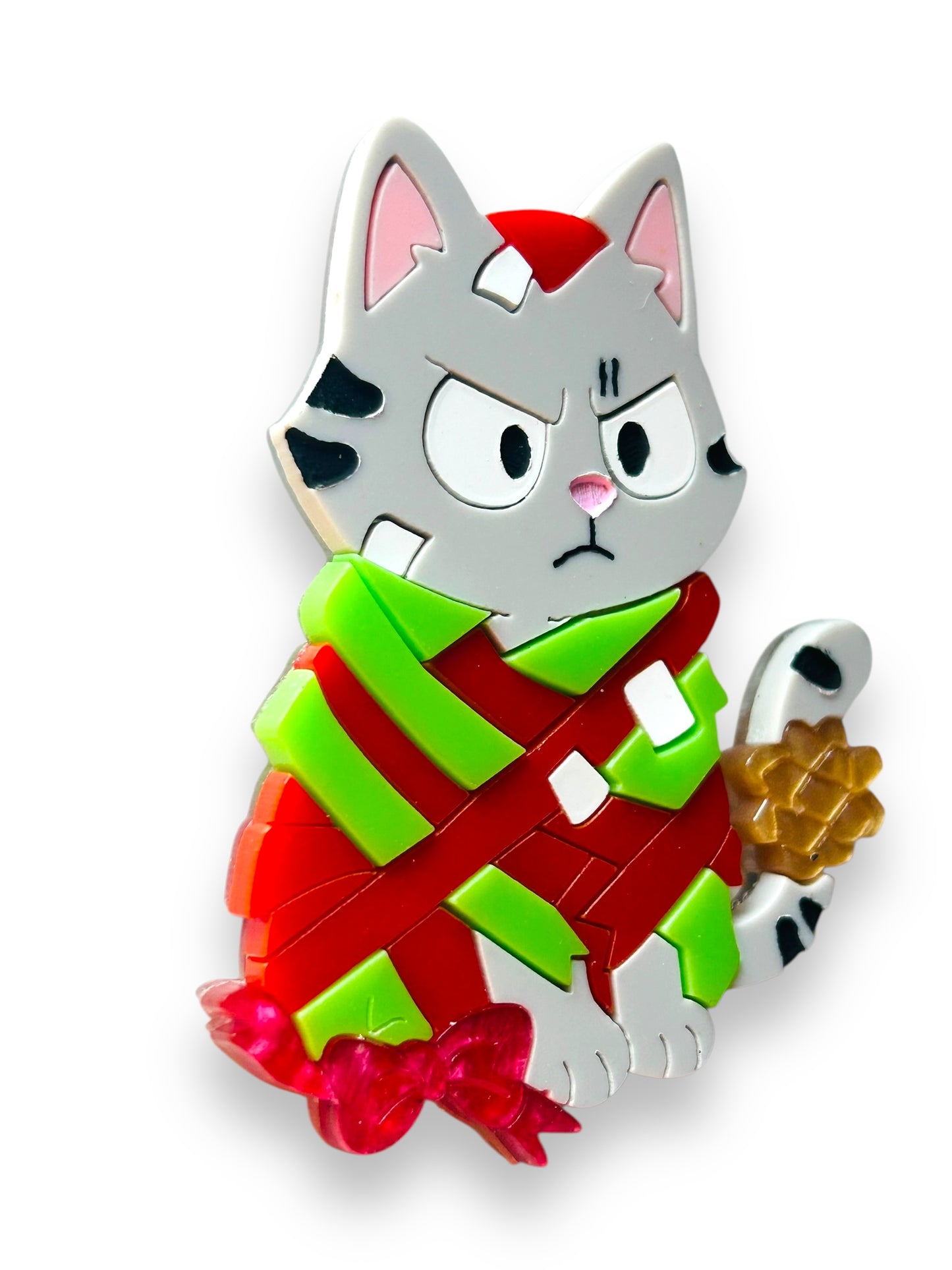 Meowy Christmas - Spilla Gatto Impacchettato