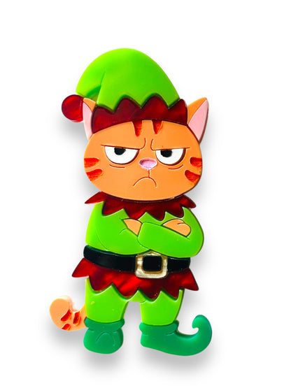 Meowy Christmas - Spilla Gatto Elfo Natalizio