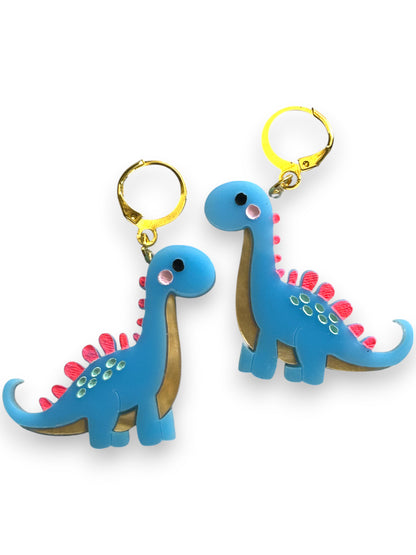 NEW! Orecchini "I PICCOLINI" - Mini Dinosauri Azzurro Baby
