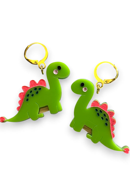 NEW! Orecchini "I PICCOLINI" - Mini Dinosauri Verde Chiaro