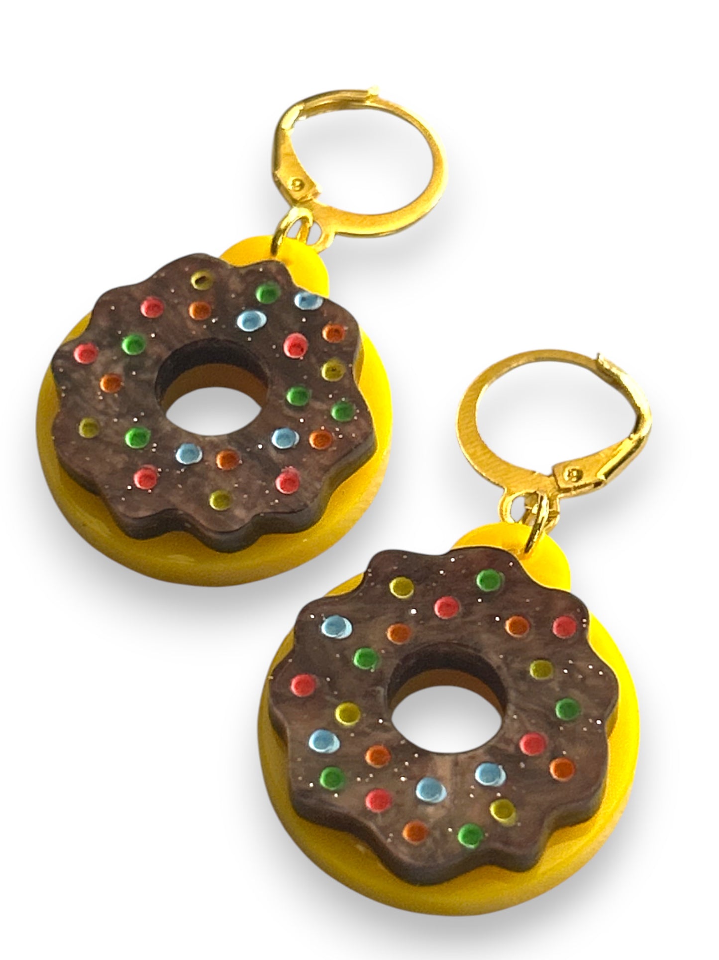 NEW! Orecchini "I PICCOLINI" - Mini Ciambelle con Glassa Marrone Glitter