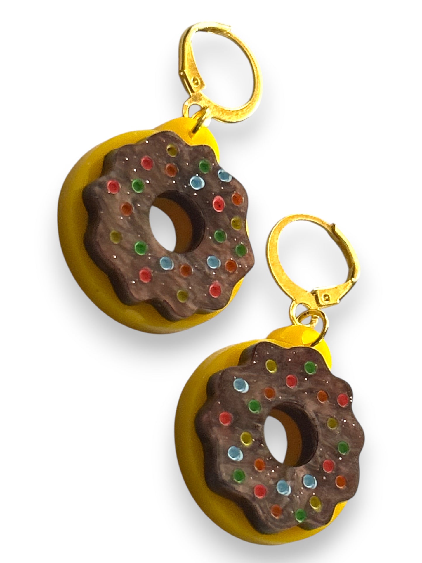 NEW! Orecchini "I PICCOLINI" - Mini Ciambelle con Glassa Marrone Glitter
