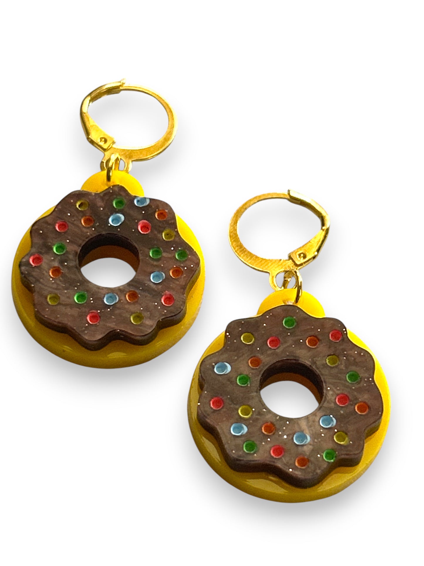 NEW! Orecchini "I PICCOLINI" - Mini Ciambelle con Glassa Marrone Glitter